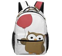 Cmagnifico Mochila casual de tela Oxford duradera, mochila deportiva para balón de fútbol, bolsa universitaria para niños, niñas, viajes, deportes, Globo de búho, Taille unique