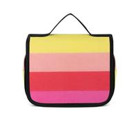 Cmagnifico Neceser colgante para artículos de aseo nativos americanos, bolsa de maquillaje para viajes, negocios, vacaciones, Líneas horizontales a rayas de color arcoí, 22.5x18.5cm