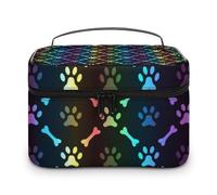 Cmagnifico Neceser de viaje de piel con huesos coloridos y patas, neceser de viaje para mujer, Estilo-1, 25x18x15cm