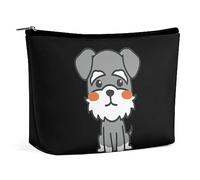 Cmagnifico Neceser portátil con cremallera para uso diario, viajes, diseño de dinosaurios de anime, Lindo perro Schnauzer, Talla única