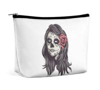 Cmagnifico Neceser portátil con cremallera para uso diario, viajes, diseño de pata de bulldog francés y perro, Princesa de calavera, Talla única