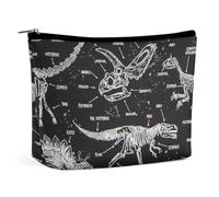 Cmagnifico Neceser portátil con cremallera para uso diario, viajes, diseño de pata de bulldog francés y perro, Dinosaurios jurásicos, Talla única