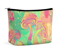 Cmagnifico Neceser portátil con cremallera para uso diario, viajes, diseño de pata de bulldog francés y perro, Champiñón trippy, Talla única