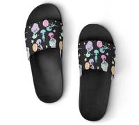 Cmagnifico Pantuflas antideslizantes, deslizadores de cerdo rosa para hombres y mujeres, toboganes de ducha, Estilo negro, 39 1/3 EU