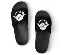 Cmagnifico Pantuflas antideslizantes, deslizadores de cerdo rosa para hombres y mujeres, toboganes de ducha, Estilo negro 1, 43.5 EU