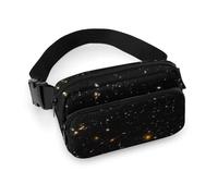 Cmagnifico Riñonera ajustable para correr, caminar, senderismo, color negro cielo estrellado, ver imagen, 20x13cm