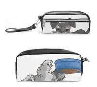 Cmagnifico Schnauzer DogStationery - Estuche de piel para lápices, para oficina y escuela, bolsa de viaje de negocios o pequeña caja de herramientas, bolsa de maquillaje, Estilo:, 20*10*5.5cm, Estuche