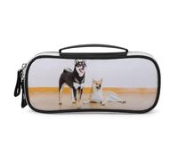 Cmagnifico Shiba Inu DogStationery - Bolsa portátil de poliuretano para cosméticos, bolsa de papelería para oficina y escuela, bolsa de viaje de negocios o caja de herramientas pequeña, bolsa de