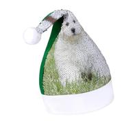 Cmagnifico Sombrero de Navidad con lentejuelas para adultos, sombrero de perro Bichon Frise para varias fiestas de vacaciones