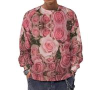 Cmagnifico Sudadera de manga larga con cuello redondo, diseño de arcoíris y amor de paz, suéter casual ligero para hombre