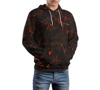 Cmagnifico Sudaderas unisex con diseño de volcanic Lava Crack Weird Colorful Pollo acuarela amapolas flores caballos occidentales rayas rojas patrón mariposa blanca y diente de león amarillo plátano