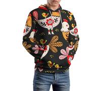 Cmagnifico Sudaderas unisex, raro colorido pollo, acuarela, amapolas, flores, caballos occidentales, rayas rojas, patrón de mariposa blanca y diente de león, amarillo plátano, cebra, zombies, hombres