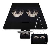 Cmagnifico Tapete de picnic, divertido perro bulldog, manta cuadrada de picnic, alfombras al aire libre, 148 cm x 148 cm
