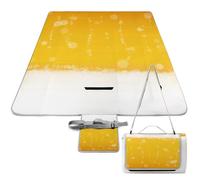 Cmagnifico Tapete de picnic, manta cuadrada de picnic con burbujas y cerveza, alfombras al aire libre, 148 cm x 148 cm