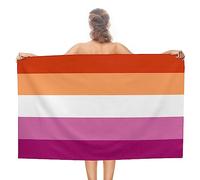 Cmagnifico Toalla de playa, toalla de baño con bandera del orgullo lésbico, toalla absorbente para natación, deportes, viajes