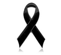 Cmajor conciencia cinta negro enamel lapel pin