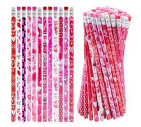 Cmaqpw 72 lápices para el día de San Valentín, 12 estilos de lápices de madera para el día de San Valentín, lápices de corazón de San Valentín con borrador para intercambio de regalos del día de San