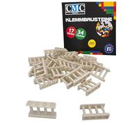 CMC imports 10 barandillas/valla 15332 bloques de sujeción diferentes colores a elegir bloques de construcción 1 x 4 x 2 puntos elementos de valla compatibles piezas individuales (713 - blanco)