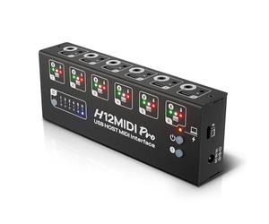 CME H12MIDI Pro - Interfaz MIDI USB Host premium con routing, filtrado y mapeo - TRS Type A/B + USB-C - 480 canales - alimentación dual 9V/5V para rigs complejos y pedalboards