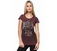 CMI West Coast Choppers Camisa Femenina Loudest and Fastest Vino Tinto L