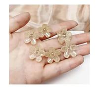 Cmis Kbei 10 pinzas pequeñas para trenzar para mujeres y niñas, pinzas de pelo de cangrejo de acrílico, mini pasadores de flores (champán)