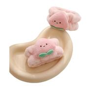 Cmis Kbei 2 pares de correas de muñeca de dibujos animados para lavar la cara, banda de sudor, banda flexible y absorbente, reutilizable, para lavar la cara, cómoda (melocotón)