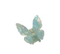 Cmis Kbei 2 pinzas para el pelo de mariposa de hada, estilo francés, retro, acetato, cangrejo, pinza para el pelo, para mujeres y niñas, accesorios para el cabello (verde colorido, 6 cm)