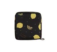 Cmis Kbei 3 bolsas de almacenamiento de servilletas sanitarias para mujer, bolsa organizadora portátil impermeable con patrón de dibujos animados, Limón negro, Talla única