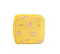 Cmis Kbei 3 bolsas de almacenamiento de servilletas sanitarias para mujer, bolsa organizadora portátil impermeable con patrón de dibujos animados, Helado amarillo, Talla única