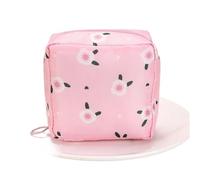 Cmis Kbei 3 bolsas de almacenamiento de servilletas sanitarias para mujer, bolsa organizadora portátil impermeable con patrón de dibujos animados, flor rosa, Talla única
