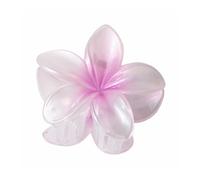 Cmis Kbei 3 piezas hermosas y modernas de tamaño grande de 8 cm, flor de plumeria de 13 cm, pinza cuadrada mate, accesorios para el cabello para mujer (morado claro)