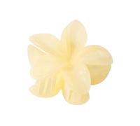 Cmis Kbei 3 piezas hermosas y modernas de tamaño grande de 8 cm, flor de plumeria de 13 cm, pinza cuadrada mate, accesorios para el cabello para mujeres (amarillo gelatina)