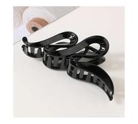 Cmis Kbei 4 piezas de 13 cm de gran tamaño, ondulado, mate, transparente, brillante, accesorios para el cabello para mujeres y niñas (negro brillante)