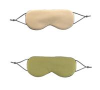 Cmis Kbei Antifaz para dormir cálido y frío, de doble uso, de seda suave, opaca, con correa elástica ajustable, pantalla de viaje (amarillo-verde, 1 unidad)