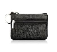 Cmis Kbei Cartera de piel para mujer, con cierre de una o dos cremalleras, monedero pequeño, suave, mini tarjetero, 1 cremallera negra, Talla única