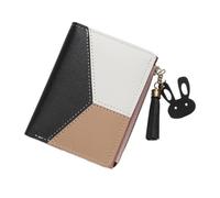Cmis Kbei Cartera de piel sintética para mujer, hecha de cuero, tarjetero, plegable, portátil, monedero para mujer, Black, 2 unidades