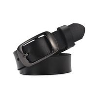 Cmis Kbei Correa para mujer, casual, a juego, para mujer, de piel auténtica, cinturón de color puro, cinturón de jeans, Negro, 115 cm