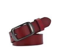 Cmis Kbei Correa para mujer, casual, a juego, para mujer, de piel auténtica, cinturón de color puro, cinturón de jeans, granate, 110 cm