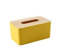 Cmis Kbei Creative Interior Products - Caja de almacenamiento de madera para el hogar y la vida, caja de pañuelos de madera, caja de papel para servilletas (amarillo)