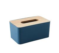 Cmis Kbei Creative Interior Products - Caja de almacenamiento de madera para el hogar y la vida, caja de pañuelos de madera, caja de papel para servilletas (azul)