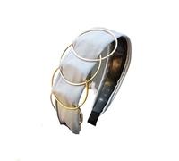Cmis Kbei Diademas anudadas, antideslizantes, anchas, modernas para mujeres y niñas, accesorios de nudo superior en blanco y negro (gris)