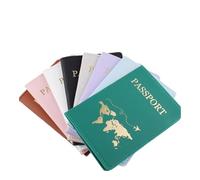 Cmis Kbei Funda de viaje para pasaporte con mapa, par de letras, para mujeres y hombres, de viaje, para bodas CH43, Café, Talla única