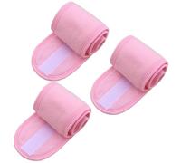 Cmis Kbei Juego de 3 diademas anchas ajustables para mujer, yoga, baño, ducha, maquillaje, lavado facial, cosméticos, accesorios (3 unidades, rosa)