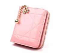 Cmis Kbei Mini monedero corto 3 plegable pequeño cartera mujer titular de la tarjeta de crédito caso señora charol bolsa dinero bolsa linda cartera rosa, Pink, Talla única