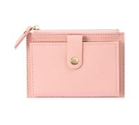 Cmis Kbei Mini monedero de piel sintética para mujer, color sólido, con tarjetero y monedero, monedero pequeño, Pink, 2 unidades