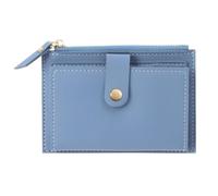 Cmis Kbei Mini monedero de piel sintética para mujer, color sólido, con tarjetero y monedero, monedero pequeño, Blue, 2 unidades