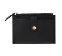 Cmis Kbei Mini monedero de piel sintética para mujer, color sólido, con tarjetero y monedero, monedero pequeño, Black, 2 unidades