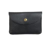 Cmis Kbei Mini sobre de cuero con bolsillo para cambiar, hebilla simple, bolsa de tarjetas de gran capacidad, monedero para mujer, monedero, tarjeta bancaria, bolsa para auriculares, Black, 1 unidad