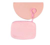 Cmis Kbei Monedero de felpa sólida para mujer, bonito monedero para tarjetas de identificación, llavero, minimalista, monedero para mujer, Pink, 2 unidades