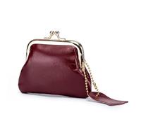 Cmis Kbei Monedero para mujer, de piel de vaca auténtica, a la moda, monederos pequeños y elegantes, Red, 2 unidades